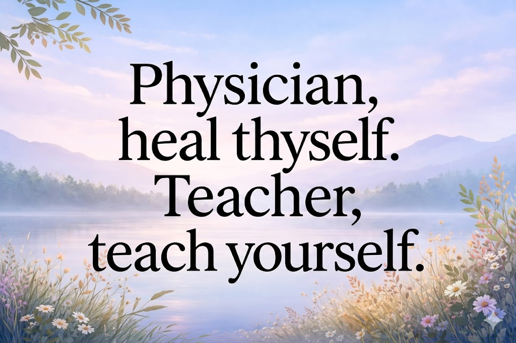 Physician, heal thyself. Teacher, teach yourself.